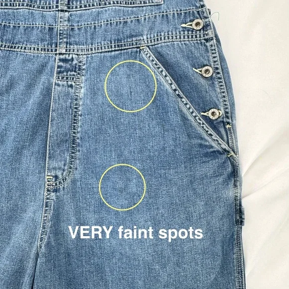 Vtg Y2K Denim Overall Shorts Womens L 90s Grunge Festival Indie Utility Skater - Picture 5 of 5